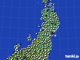 東北地方のアメダス実況(風向・風速)(2024年03月19日)