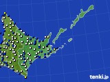 道東のアメダス実況(風向・風速)(2024年03月19日)
