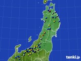 東北地方のアメダス実況(積雪深)(2024年03月21日)