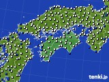 四国地方のアメダス実況(風向・風速)(2024年03月21日)