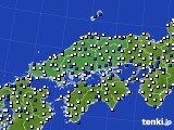 2024年03月29日の中国地方のアメダス(風向・風速)