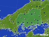 2024年04月01日の広島県のアメダス(風向・風速)