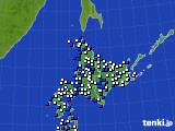 北海道地方のアメダス実況(風向・風速)(2024年04月02日)