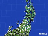 東北地方のアメダス実況(風向・風速)(2024年04月02日)