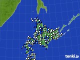 北海道地方のアメダス実況(風向・風速)(2024年04月05日)