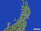 東北地方のアメダス実況(風向・風速)(2024年04月10日)