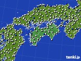 四国地方のアメダス実況(風向・風速)(2024年04月13日)