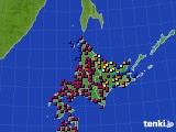 北海道地方のアメダス実況(日照時間)(2024年04月14日)