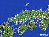 中国地方のアメダス実況(風向・風速)(2024年04月14日)