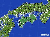 四国地方のアメダス実況(風向・風速)(2024年04月14日)