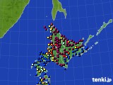 北海道地方のアメダス実況(日照時間)(2024年04月16日)