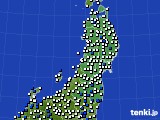 東北地方のアメダス実況(風向・風速)(2024年04月16日)