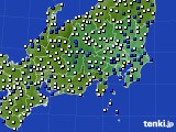 関東・甲信地方のアメダス実況(風向・風速)(2024年04月16日)