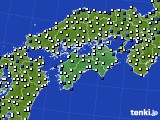 四国地方のアメダス実況(風向・風速)(2024年04月16日)