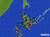 北海道地方のアメダス実況(日照時間)(2024年04月18日)