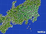 関東・甲信地方のアメダス実況(風向・風速)(2024年04月18日)