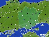 2024年04月18日の岡山県のアメダス(風向・風速)