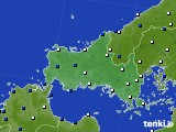 2024年04月18日の山口県のアメダス(風向・風速)
