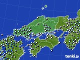 中国地方のアメダス実況(降水量)(2024年04月21日)