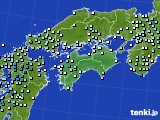 四国地方のアメダス実況(降水量)(2024年04月21日)