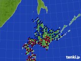 北海道地方のアメダス実況(日照時間)(2024年04月21日)