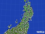 東北地方のアメダス実況(風向・風速)(2024年04月21日)