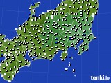 関東・甲信地方のアメダス実況(風向・風速)(2024年04月21日)