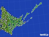 道東のアメダス実況(風向・風速)(2024年04月21日)