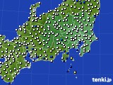 関東・甲信地方のアメダス実況(風向・風速)(2024年04月22日)
