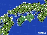 四国地方のアメダス実況(風向・風速)(2024年04月22日)