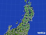 2024年04月24日の東北地方のアメダス(風向・風速)