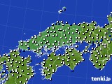 中国地方のアメダス実況(風向・風速)(2024年04月24日)