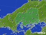 2024年04月24日の広島県のアメダス(風向・風速)