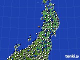 東北地方のアメダス実況(風向・風速)(2024年04月25日)