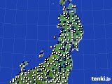 2024年04月25日の東北地方のアメダス(風向・風速)