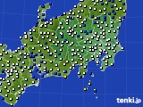 関東・甲信地方のアメダス実況(風向・風速)(2024年04月25日)