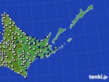 道東のアメダス実況(風向・風速)(2024年04月25日)