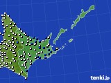 2024年04月25日の道東のアメダス(風向・風速)