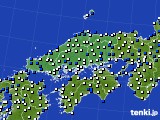 2024年05月08日の中国地方のアメダス(風向・風速)