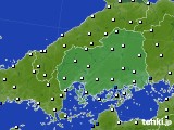 2024年05月09日の広島県のアメダス(風向・風速)