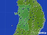 秋田県のアメダス実況(風向・風速)(2024年05月10日)