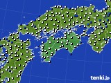 四国地方のアメダス実況(風向・風速)(2024年05月21日)