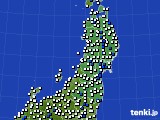 2024年05月22日の東北地方のアメダス(風向・風速)