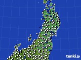 2024年05月23日の東北地方のアメダス(風向・風速)