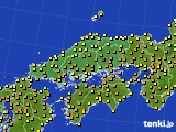 2024年05月24日の中国地方のアメダス(気温)