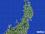 2024年05月24日の東北地方のアメダス(風向・風速)