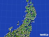 2024年05月25日の東北地方のアメダス(風向・風速)