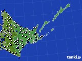 2024年06月01日の道東のアメダス(風向・風速)