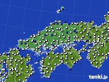 2024年06月02日の中国地方のアメダス(風向・風速)