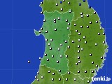 2024年06月02日の秋田県のアメダス(風向・風速)
